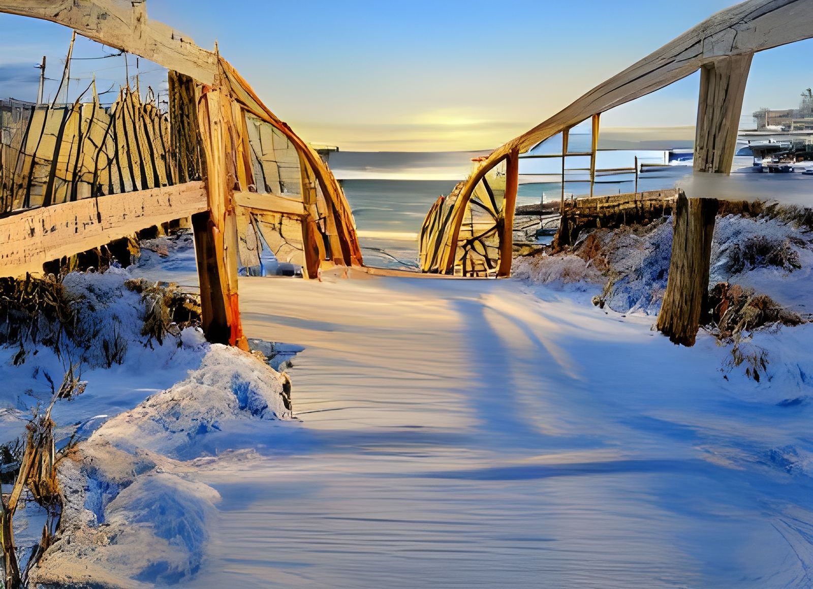 Winter Scenery Along the Coast of Southern Maine