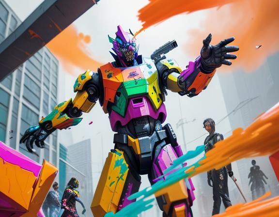 Candy-Man Graffiti Art in Futuristic Style