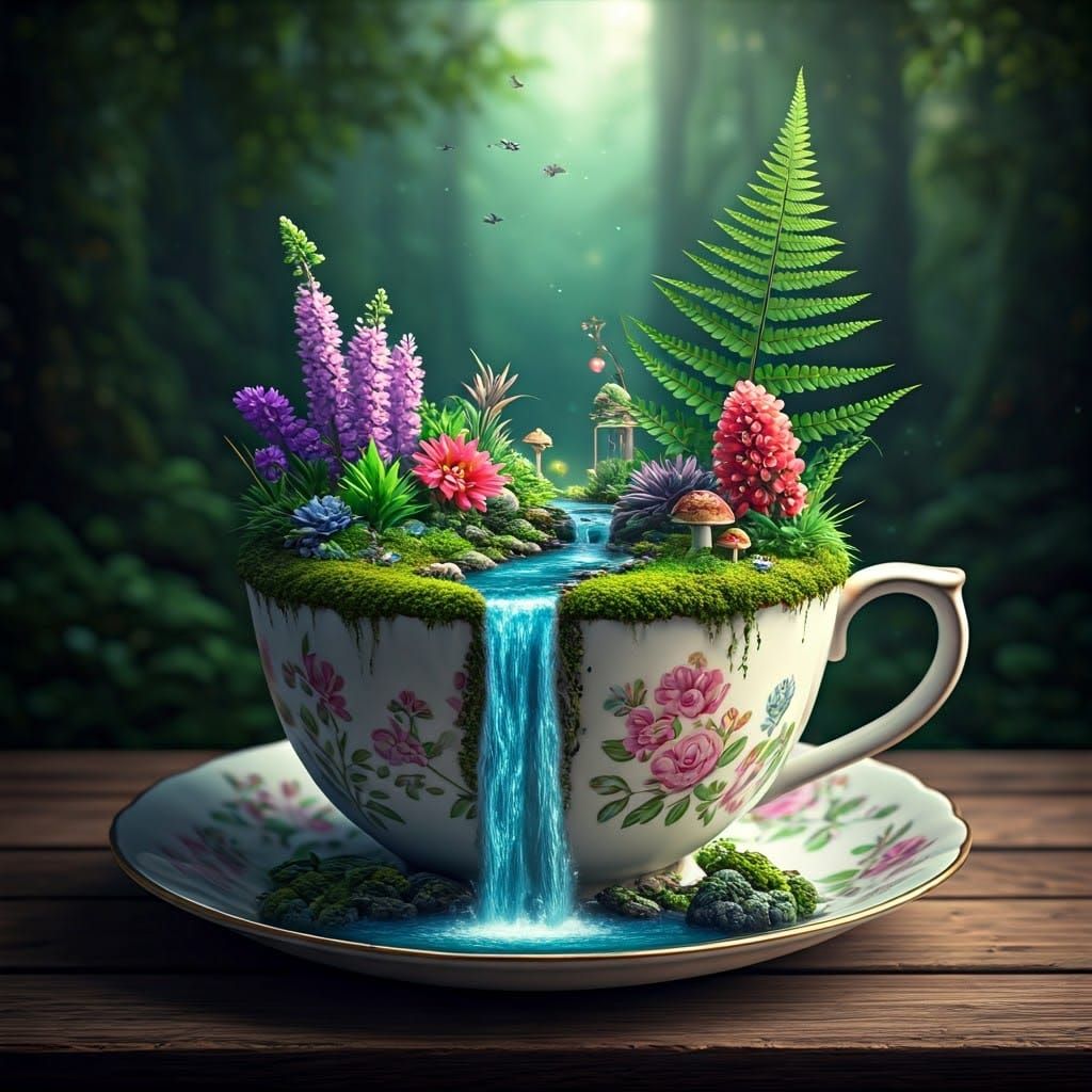 Magical Fairy Garden Teacup Ecosystem