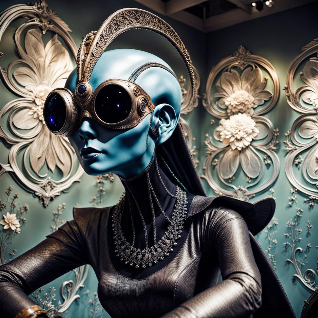 Surreal Alien Restaurant Celebration in Hyperreal Style