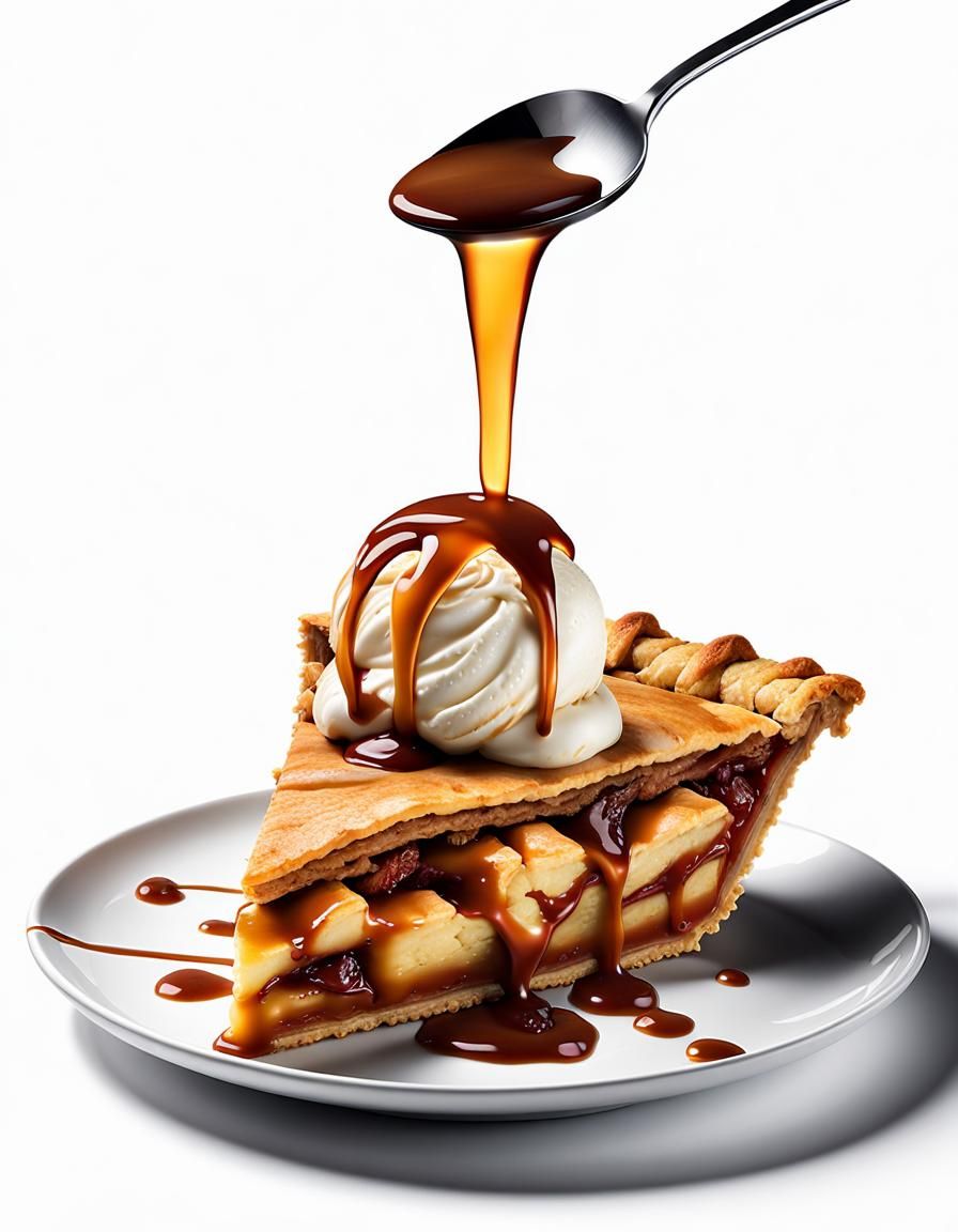 Caramel apple pie + vanilla ice cream