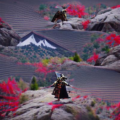 Ronin in a Desolate Landscape