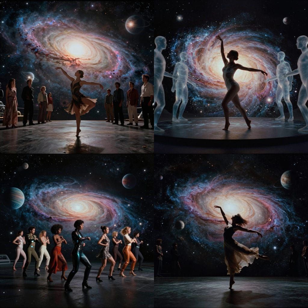 Aline Dancing Among Galaxies and Planets