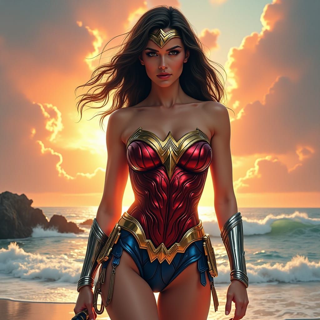 Wonder Woman Mecha Design in Futuristic Style