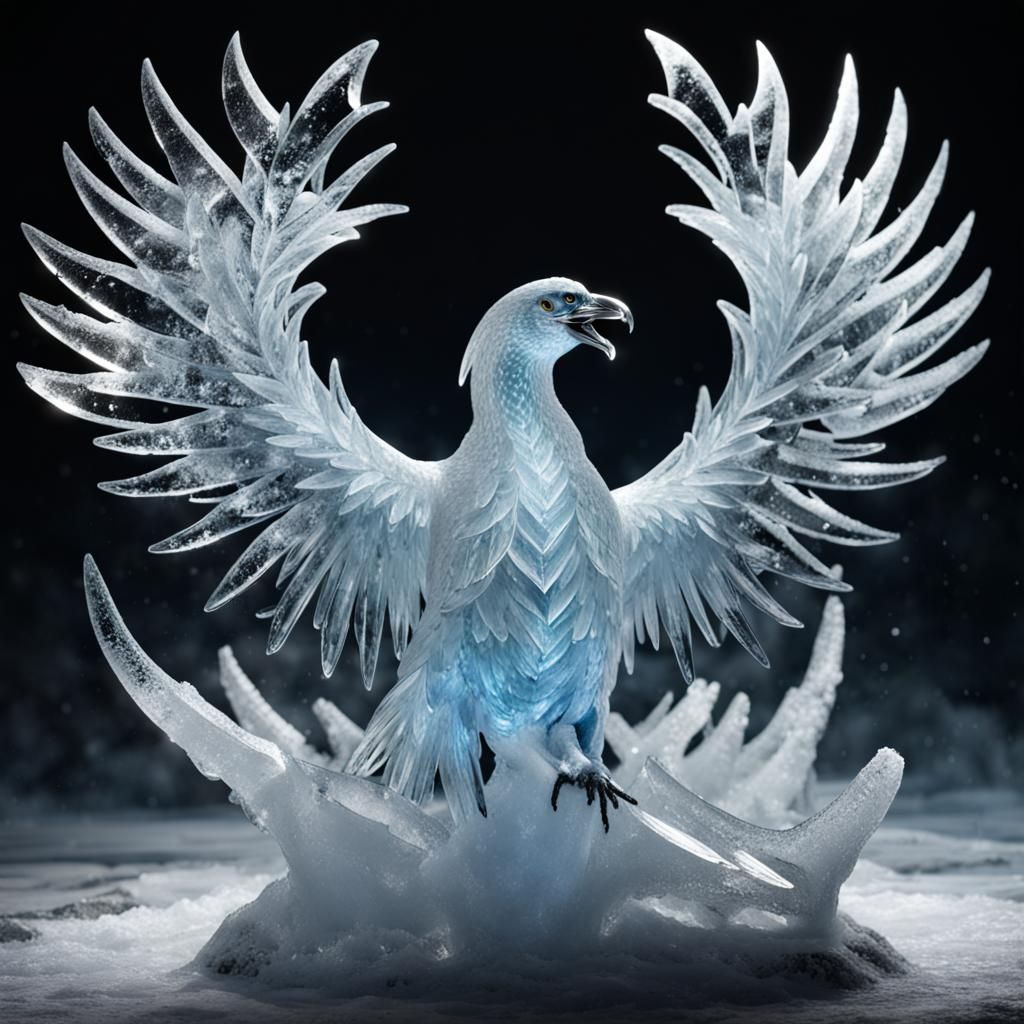 Icy Phoenix: A Frozen Mythical Bird