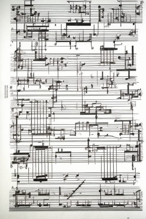 Abstract Graphic Score in Black and White