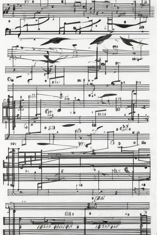 Abstract Graphic Musical Score in Brutalist Style