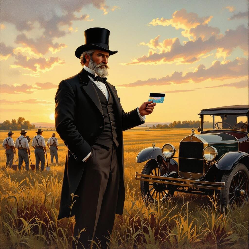 1850s Businessman Buys Car With Vintage Credit Card