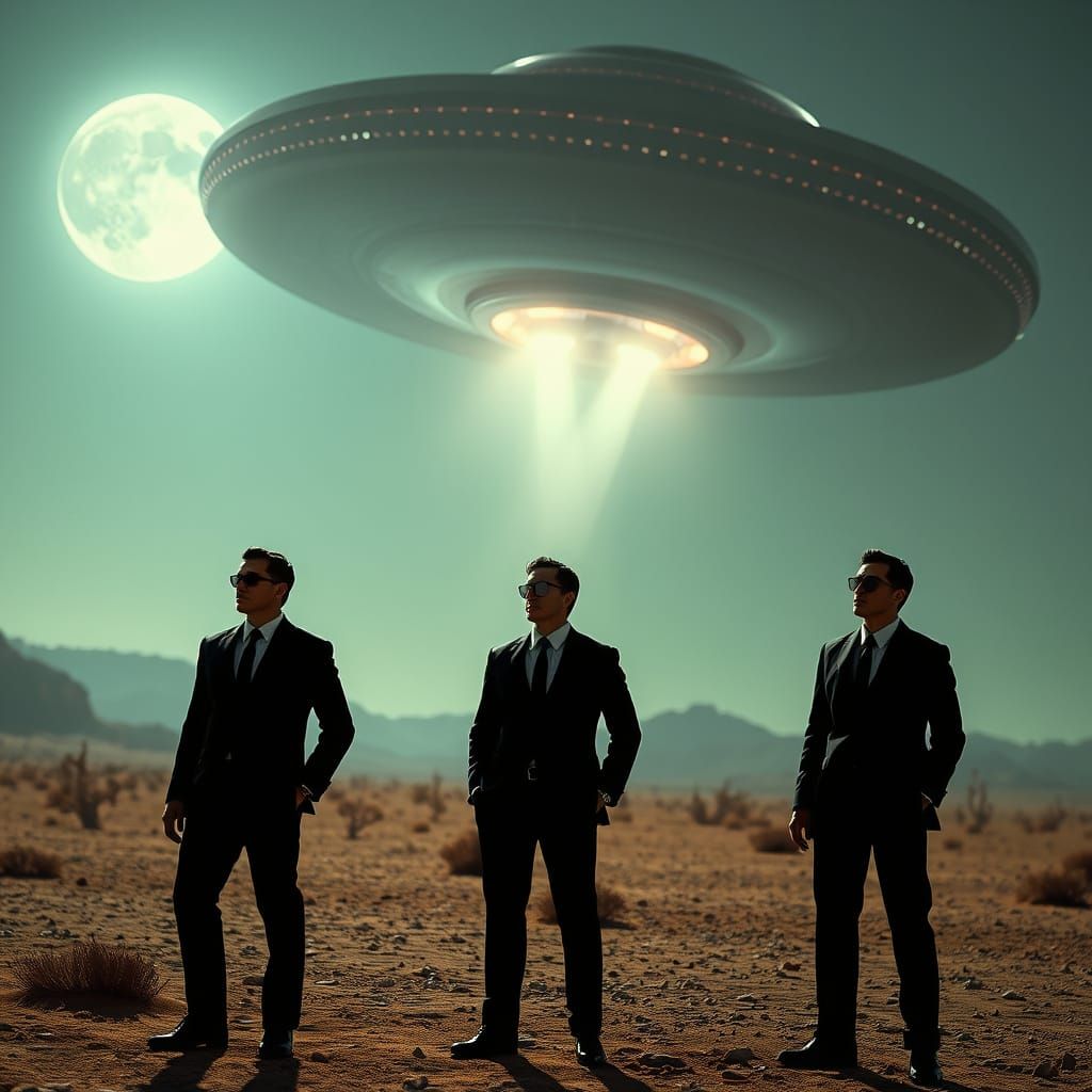 Men in Black Agents Witness Alien Invasion in Futuristic Lan...