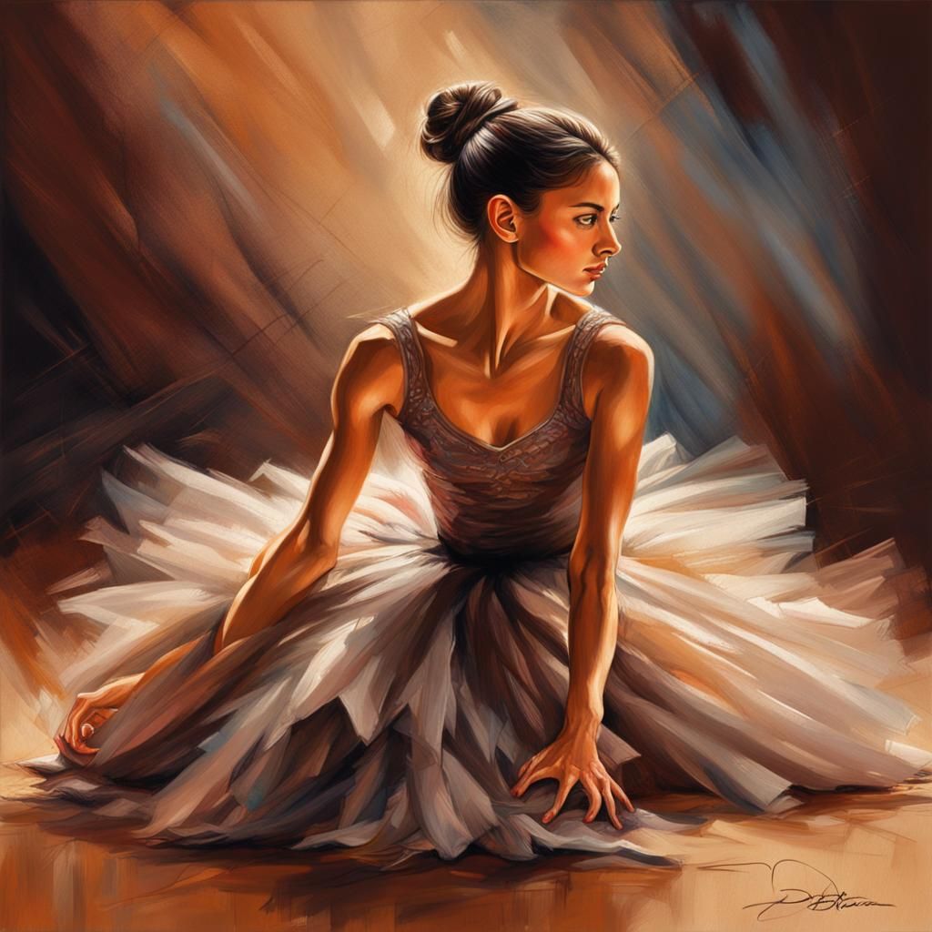 Ballerina Resting: A Detailed Matte Painting
