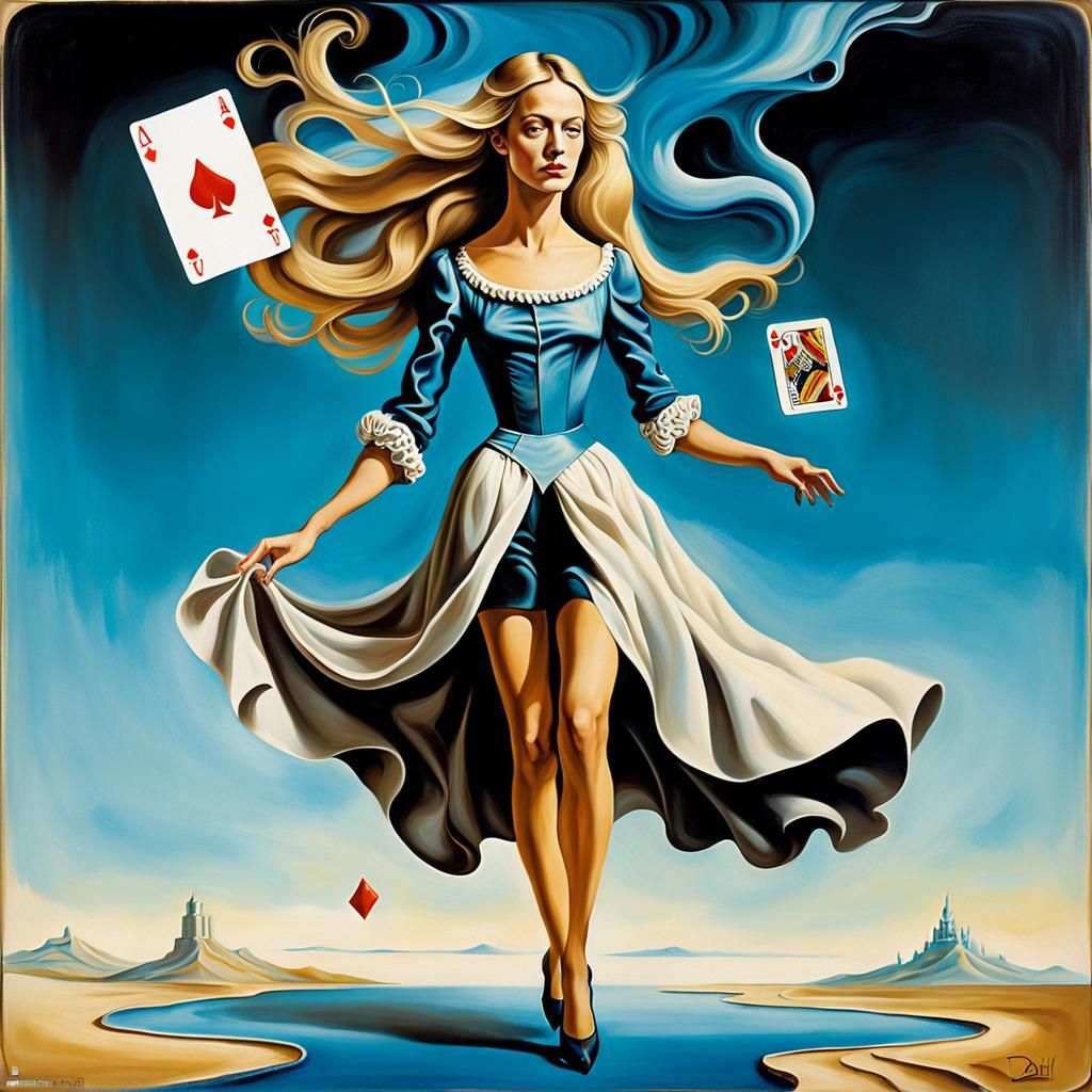 Surreal Woman Emerges in Dali-esque Oil Painting