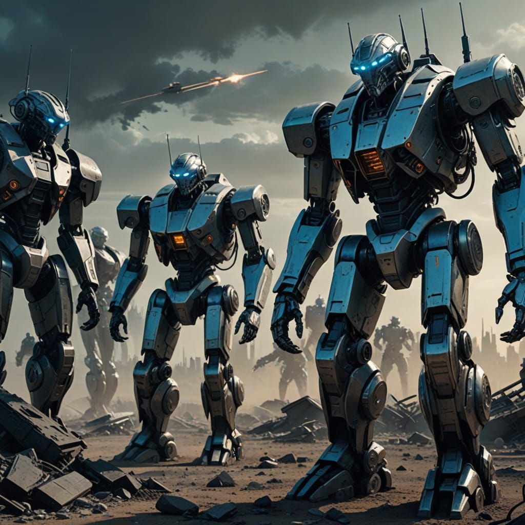 War-Torn Robot Legion in Epic H.R. Giger-Inspired Style