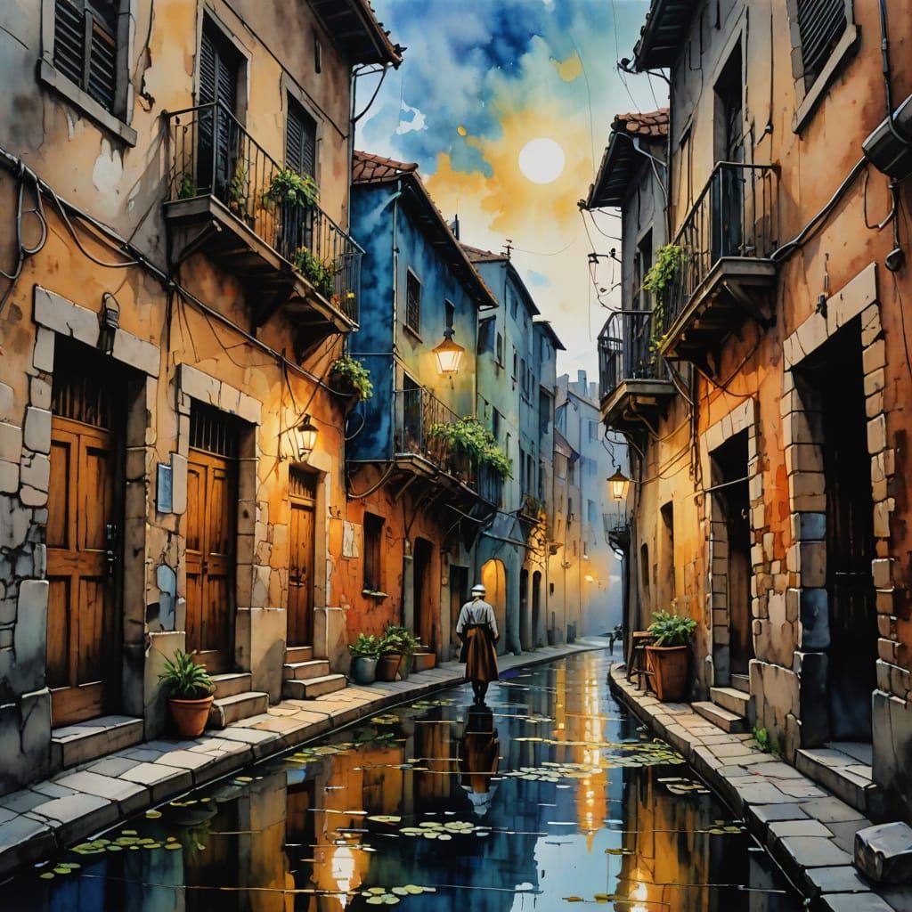 Poets Seek Inspiration: A Watercolor and Impasto Vision