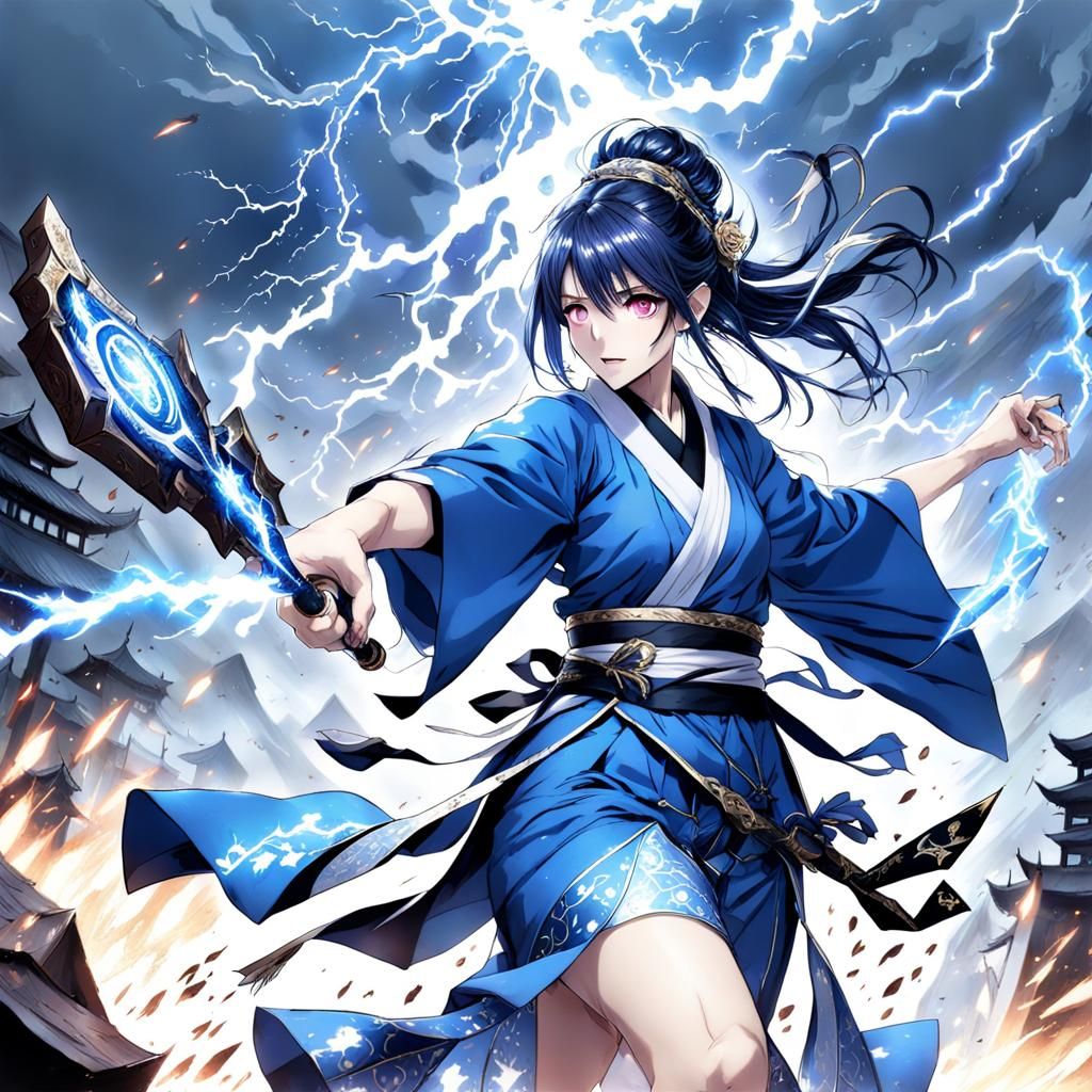 Fantasy Mage in Epic Battle, Anime Style