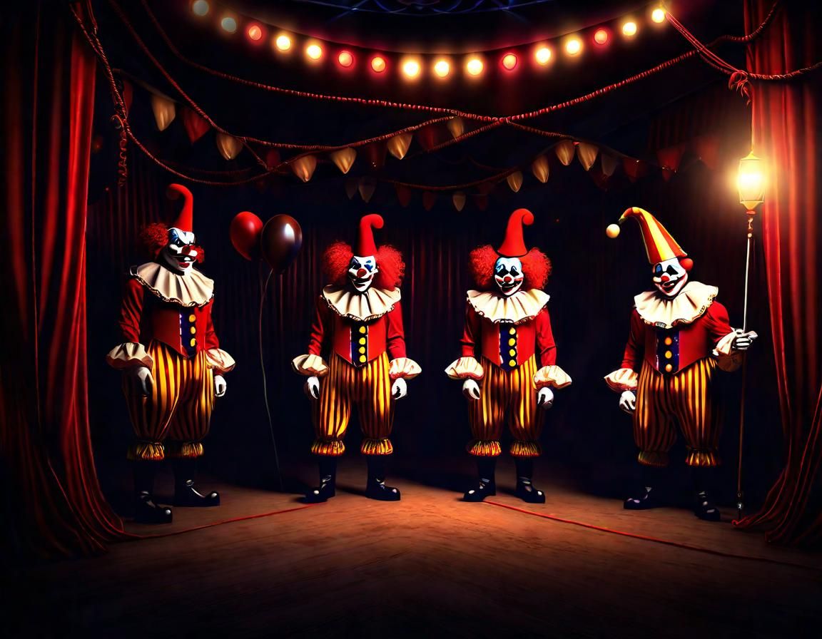 Spooky Clowns in Sinister Halloween Circus