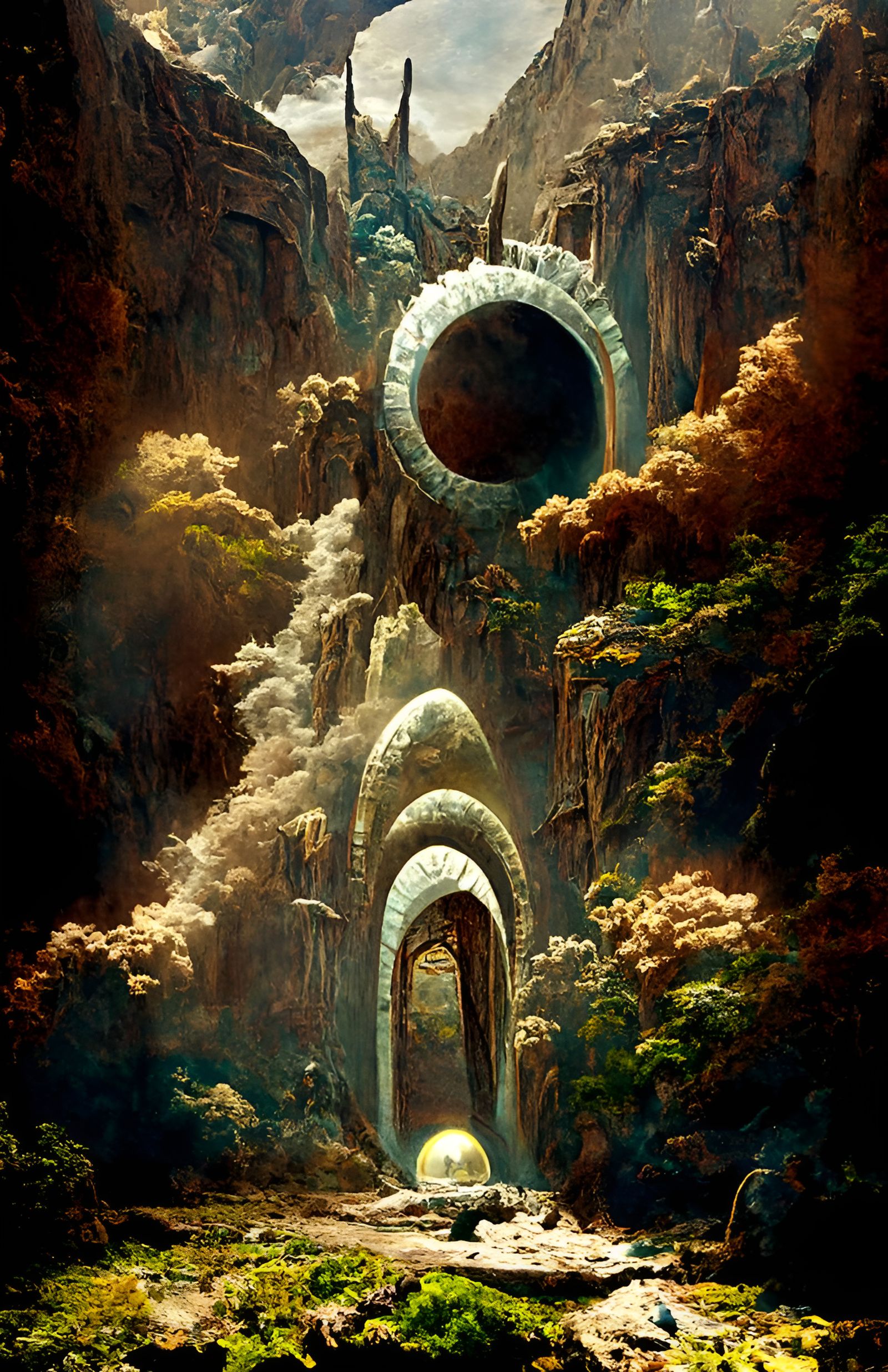 Circular Stargate to Alien World Concept Art