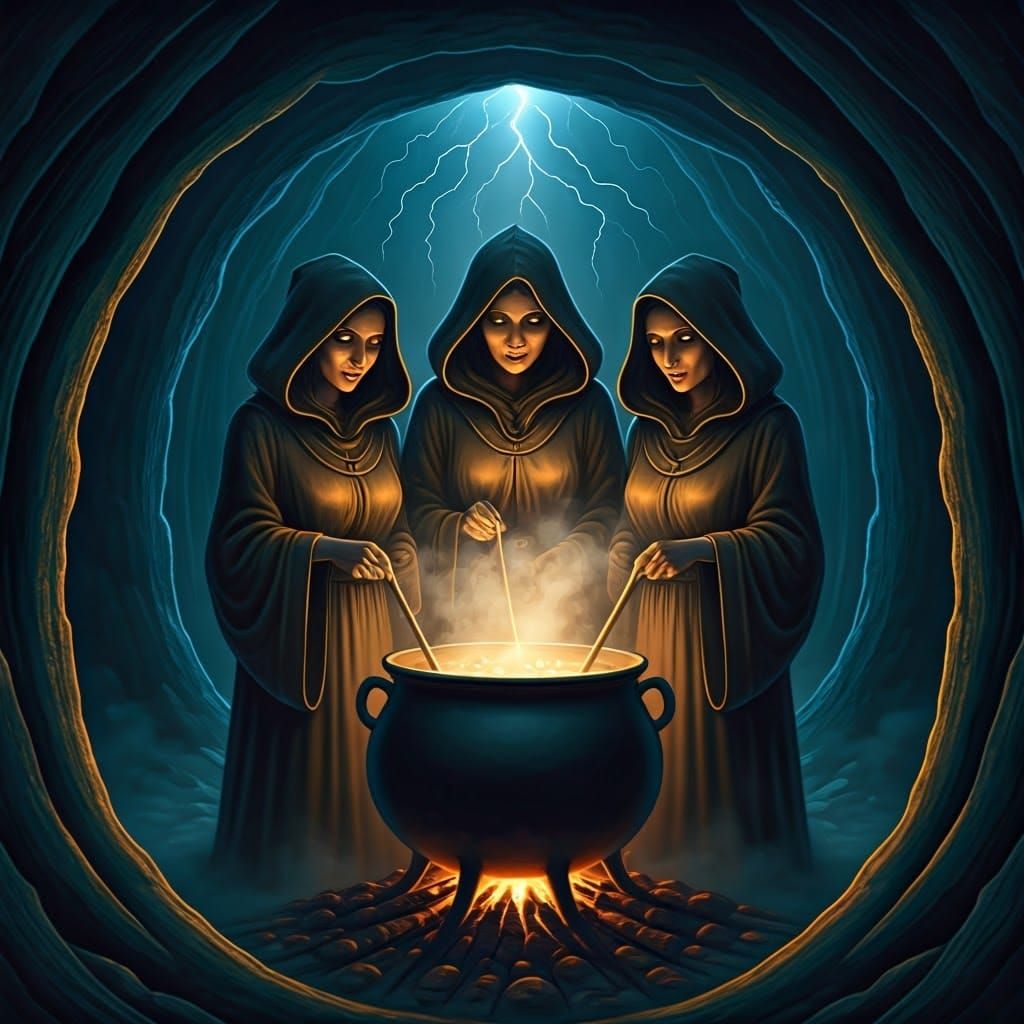 Eerie Witches Brew in Misty Cavern