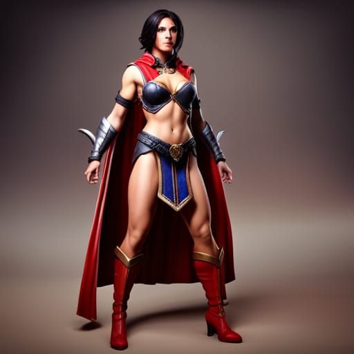 Half-Elf Gladiator in Dark Fantasy Style