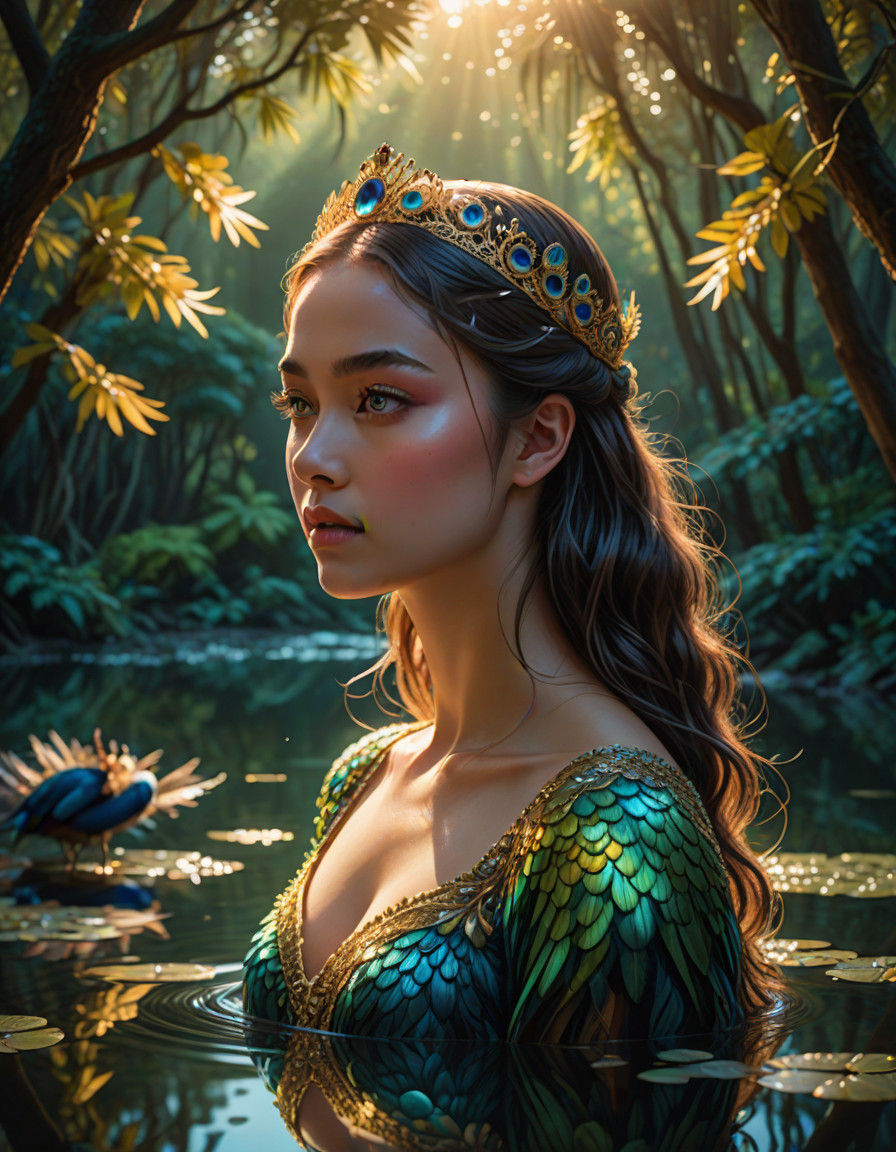 Surreal Fantasy Princess in Glowing Light