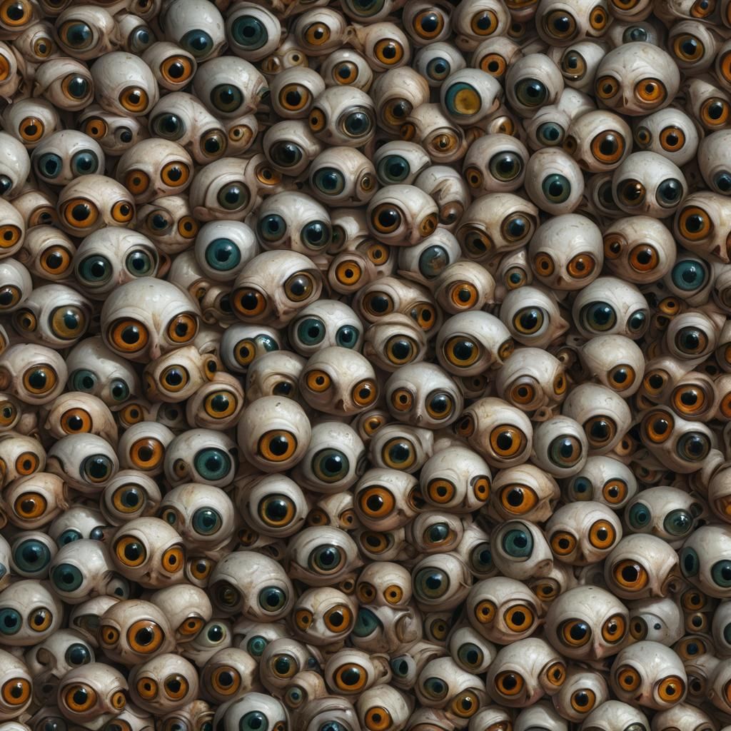 Scary Eyes on a Wall in Hyperrealistic Style