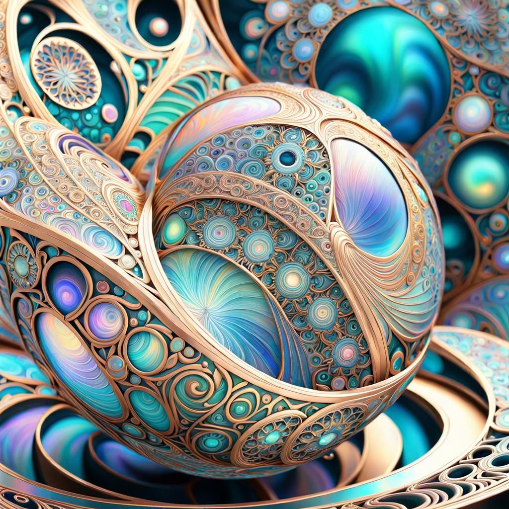 Abstract Journey to the Universe in Art Nouveau Style