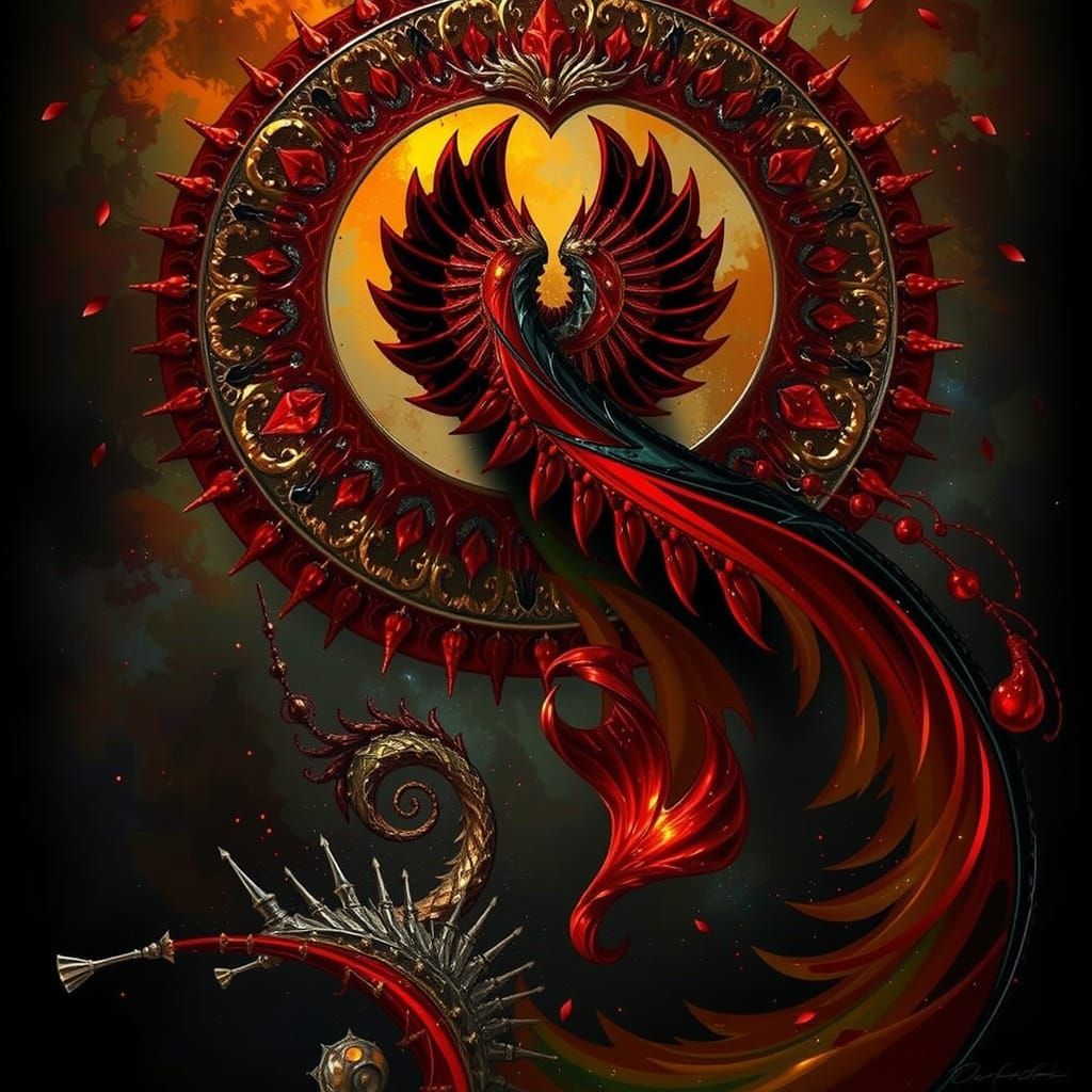 Vivid Scarlet Vortex of Twisting Curves