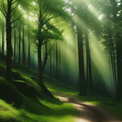 Heavenly Sunshine Beams in Blue, Green, and Yellow