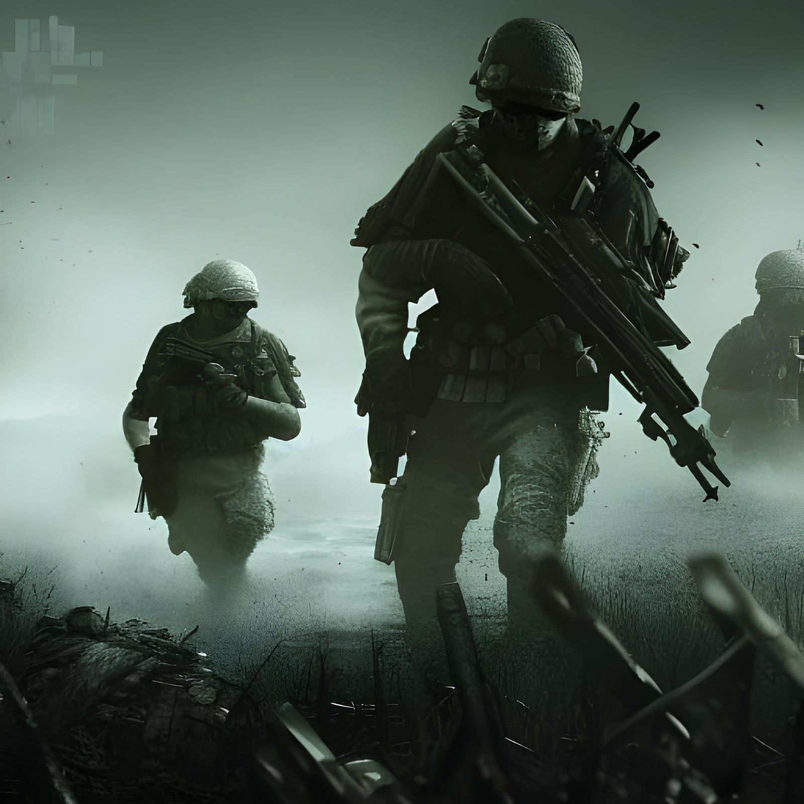 Dark Battlefield Scene in Detailed Matte Painting