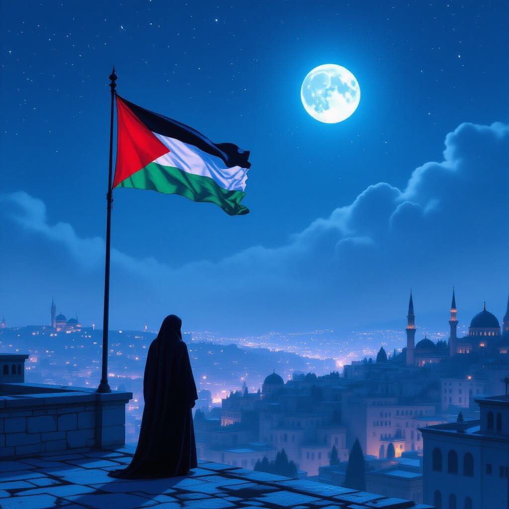 Hopeful Cityscape Under Starlit Sky