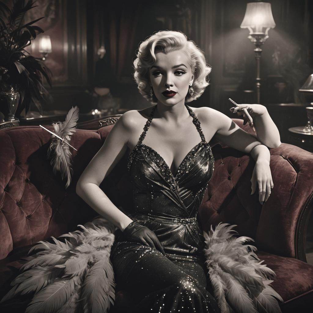 Marilyn Monroe in Film Noir Fantasy Concept Art