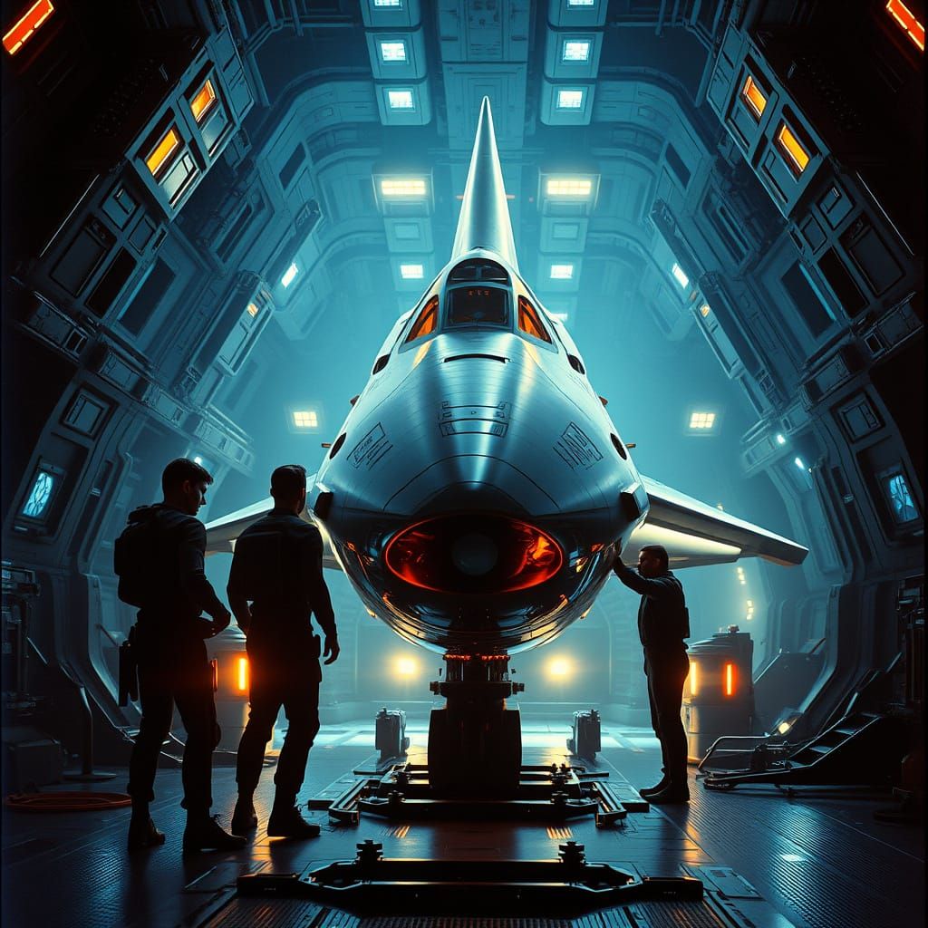 Starfleet Shuttlecraft Prepares for Launch in Futuristic Shu...