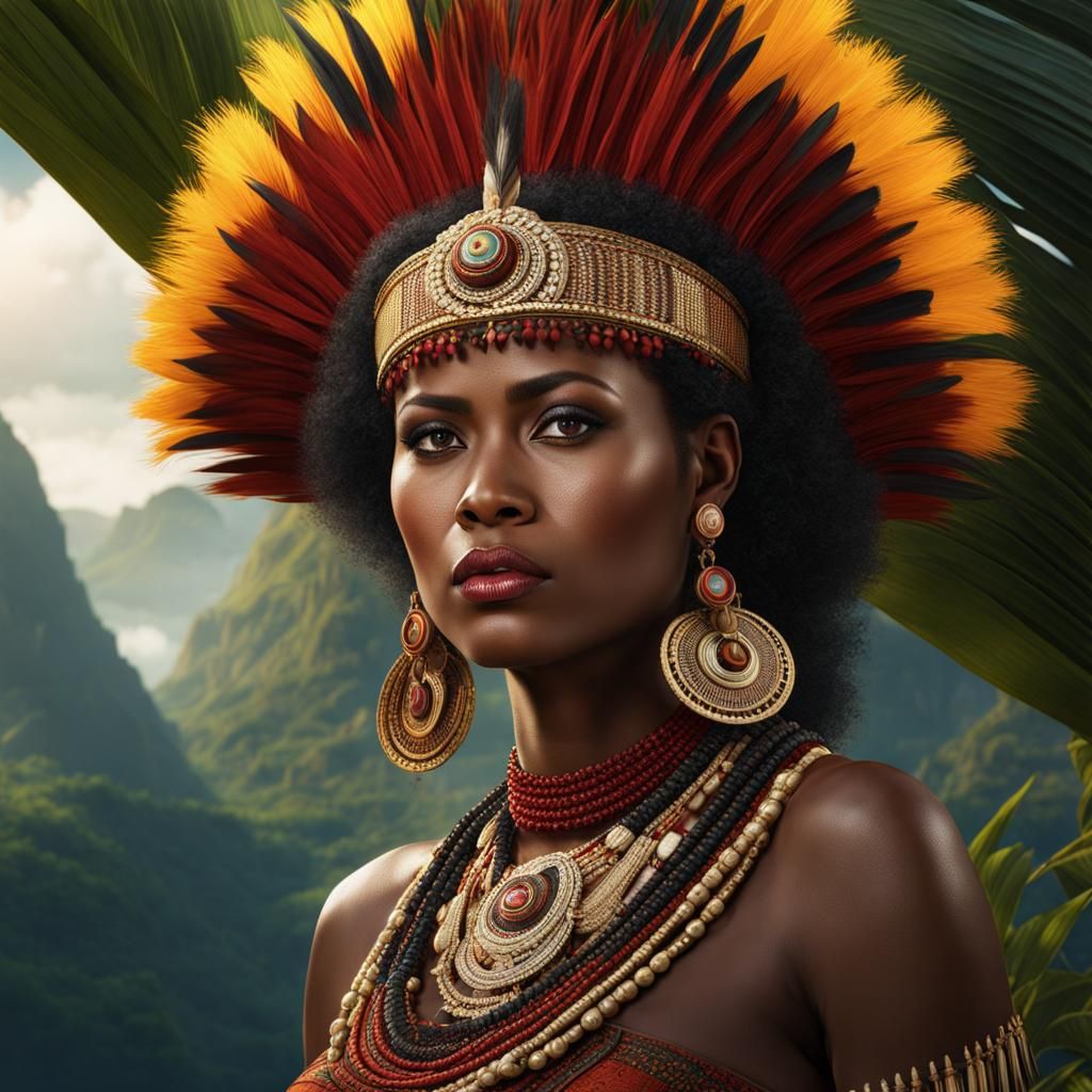 PNG Woman in Hiri Moale Festival: Hyperrealistic Portrait