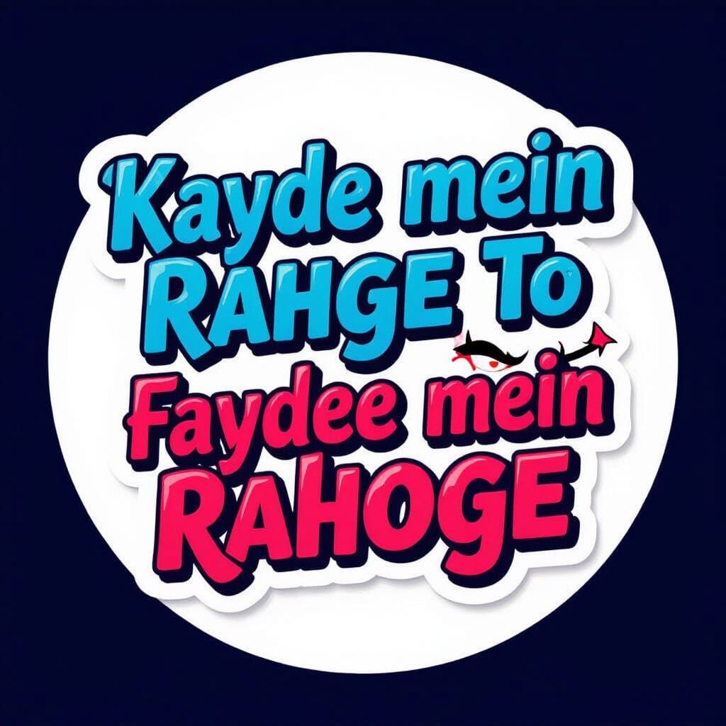 Playful Hindi Text Car Sticker Design