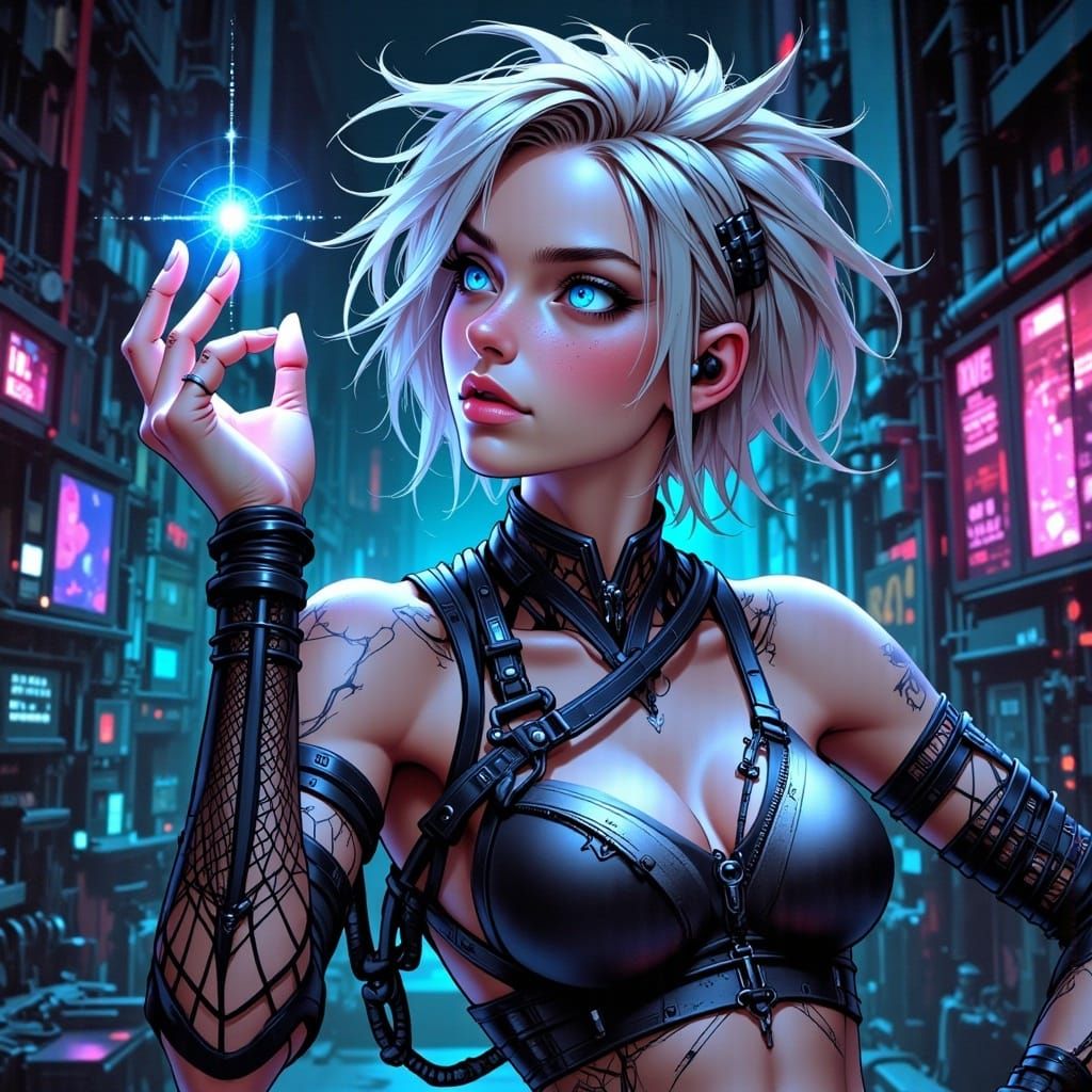 Brilliant Physics Professor in Anime-Style Digital Painting