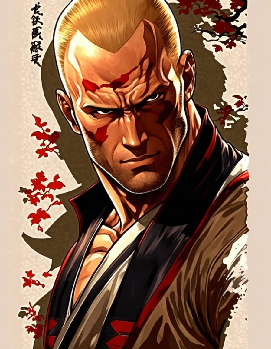Geese Howard as Jason Statham in Comic Book Style