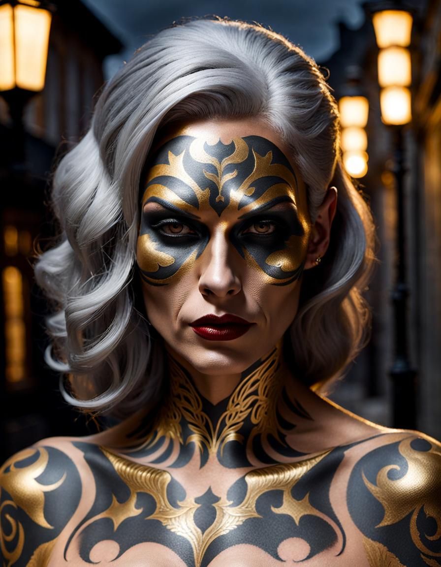 Terrifying Demon Woman with Magic, in Surreal Style