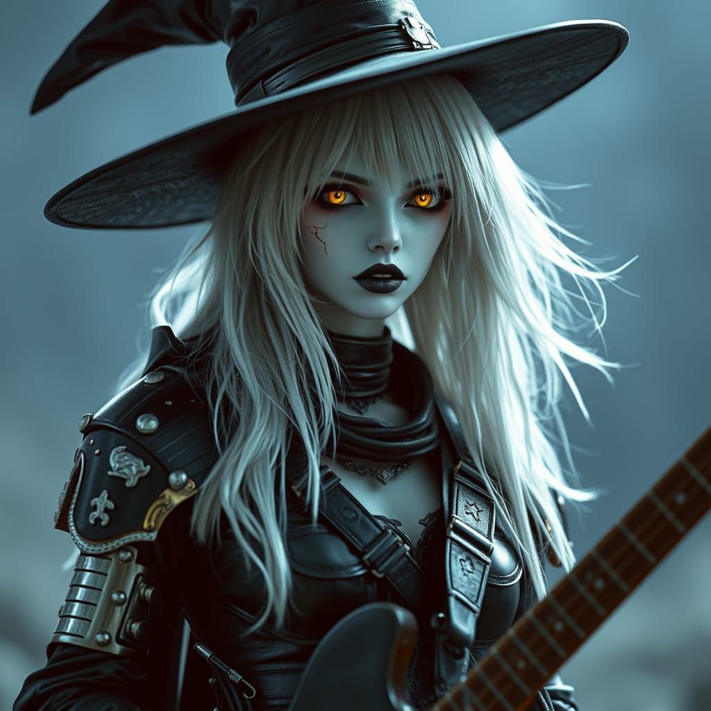 Android Witch-Knight Rocker in Fantasy Punk Style