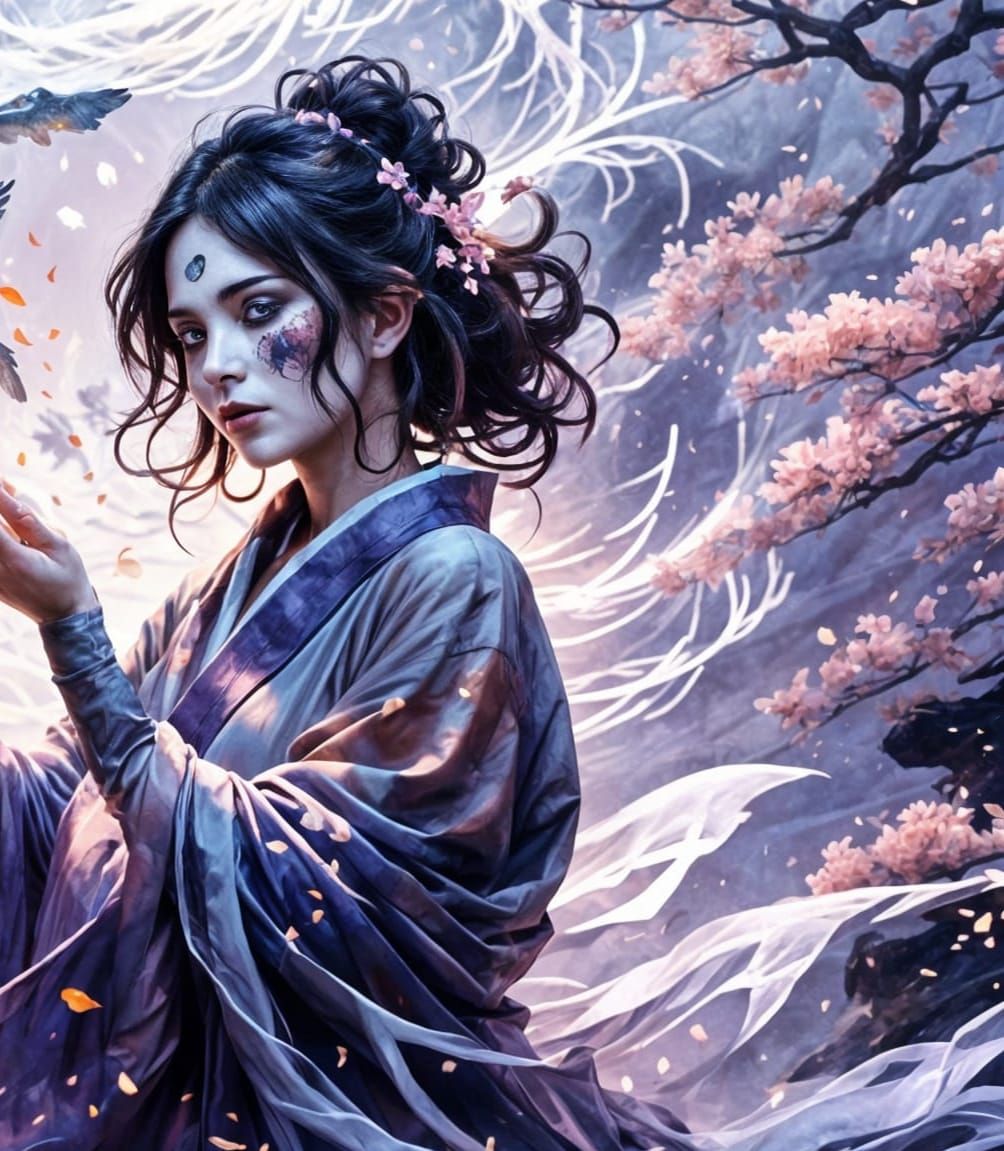 Tattooed Japanese Witch Artwork