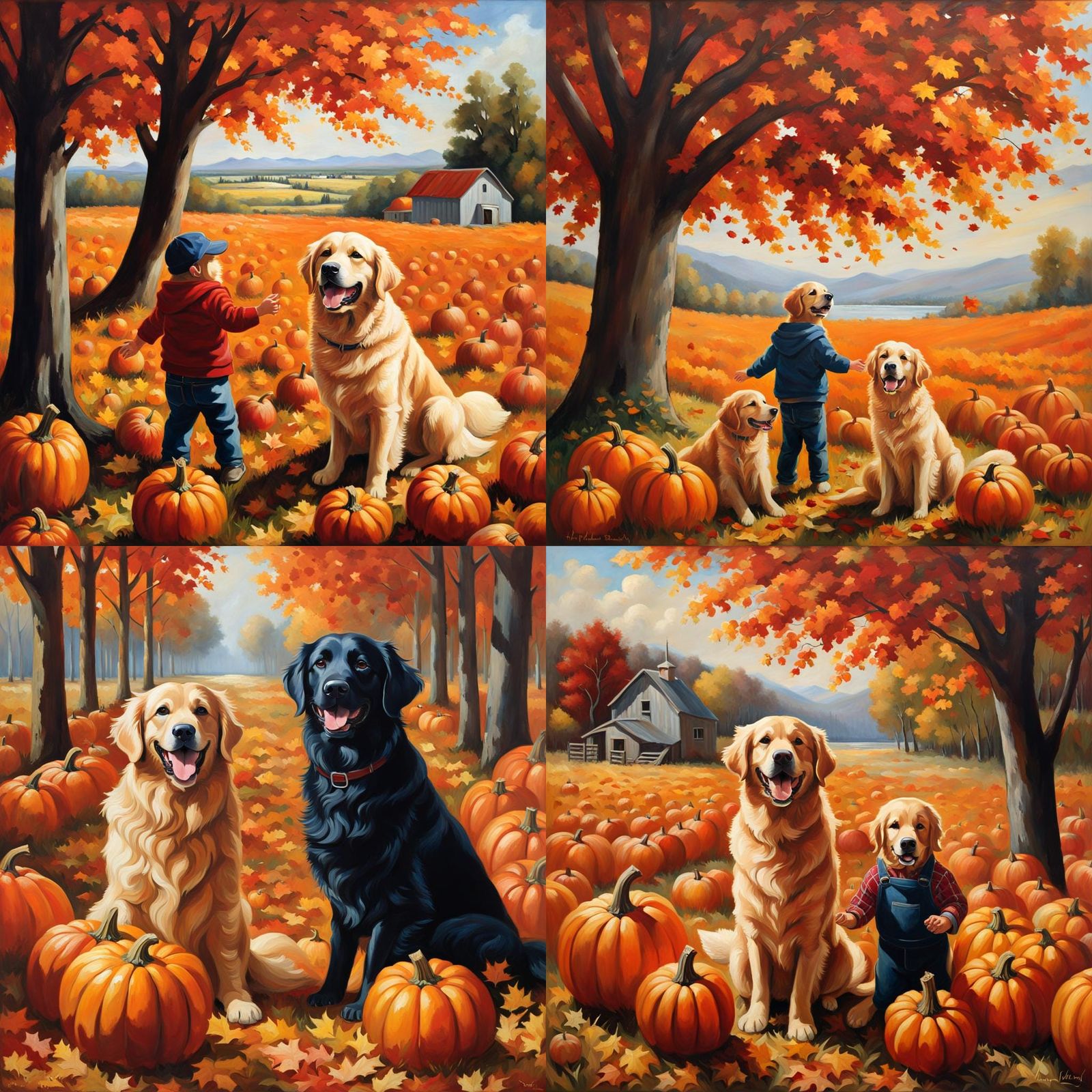 Autumn Harvest Celebration: Oil Painting Masterpiece