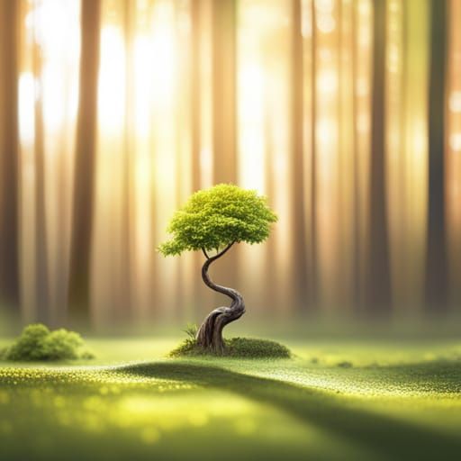 Origami Paper Tree Papercraft in 8K