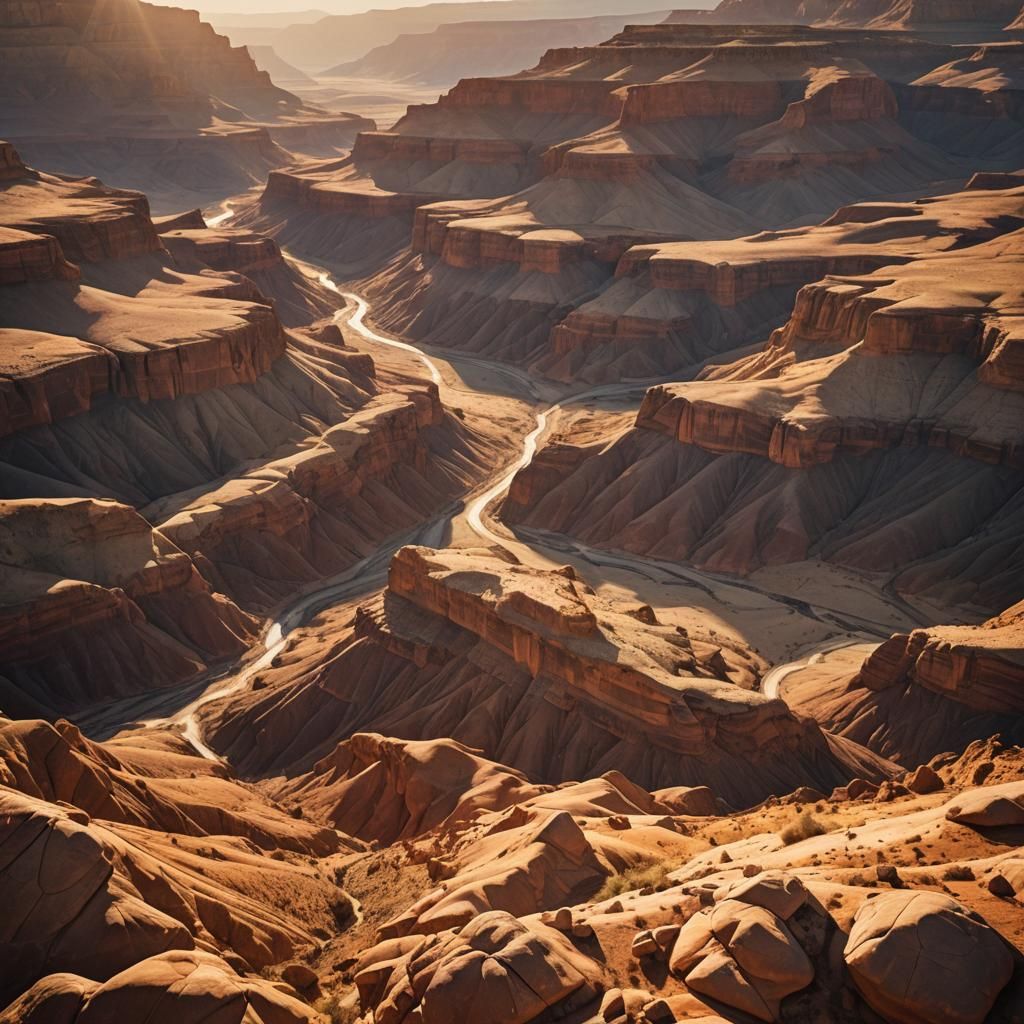 Majestic Canyon Landscape in Golden Light