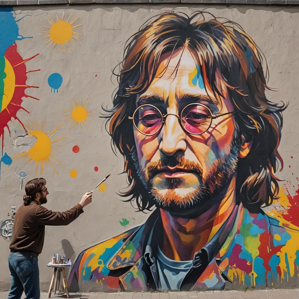 Painter Creates John Lennon Mural in Sunshine
