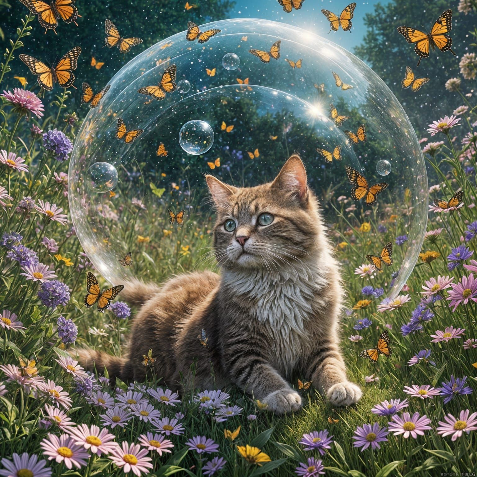 Cat's Dream: Butterflies and Mice