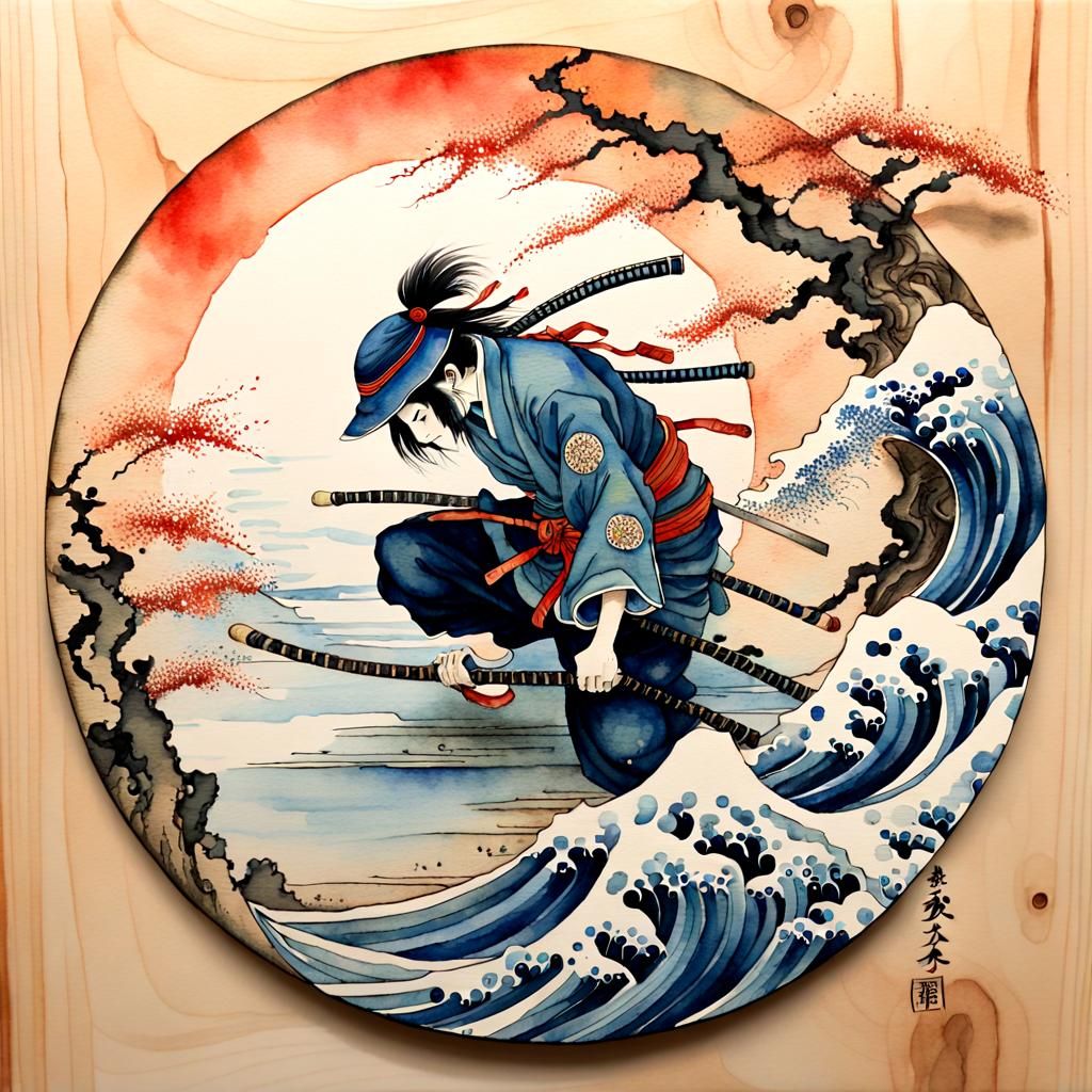 Shinobi in Watercolor Style