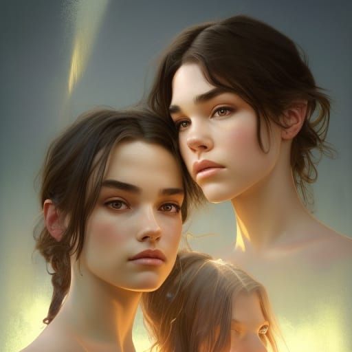 Four Celebrities Sinking in Quicksand: Digital Art Portrait