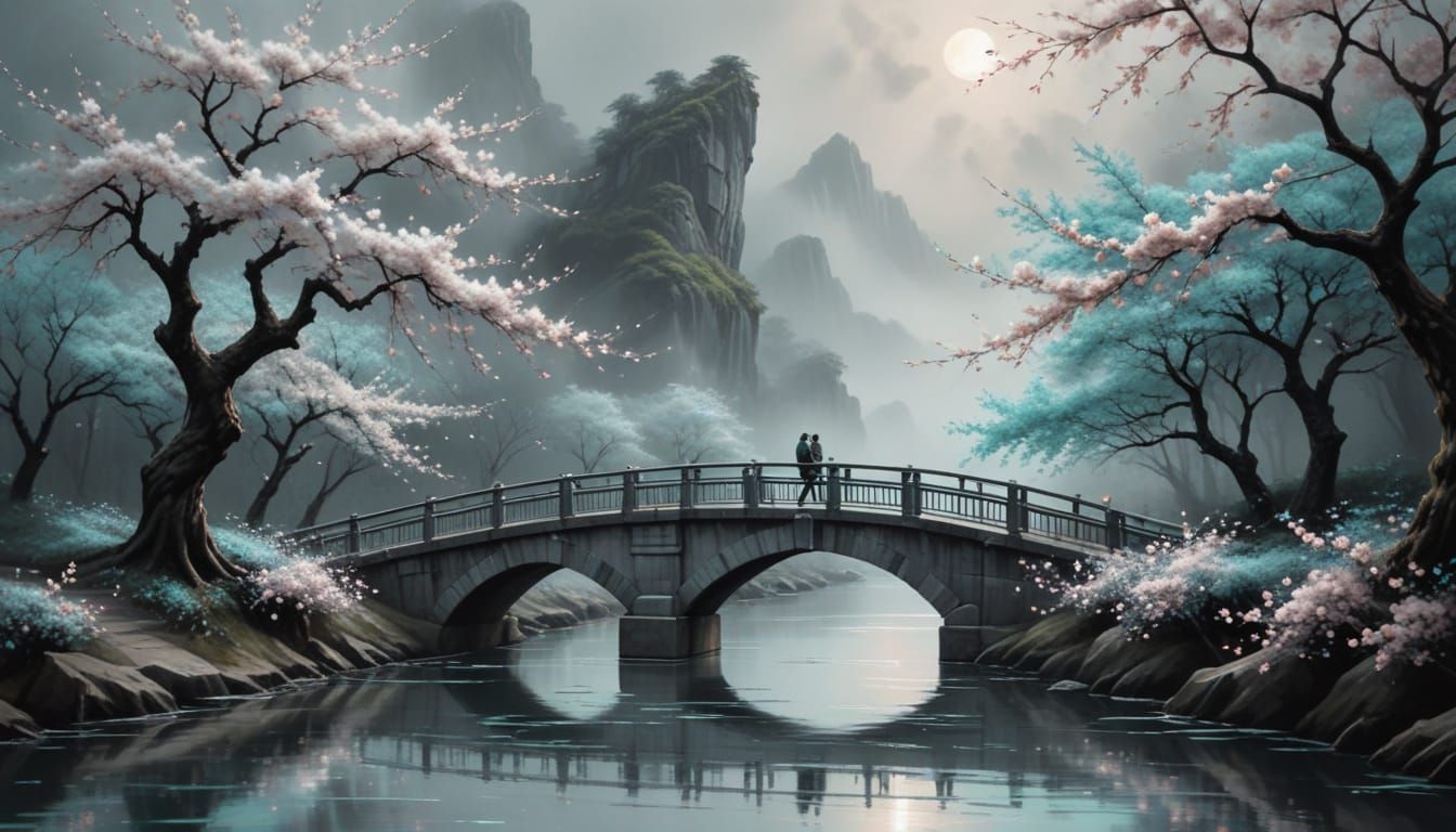 Cherry Blossom Serenity in Soft Watercolor