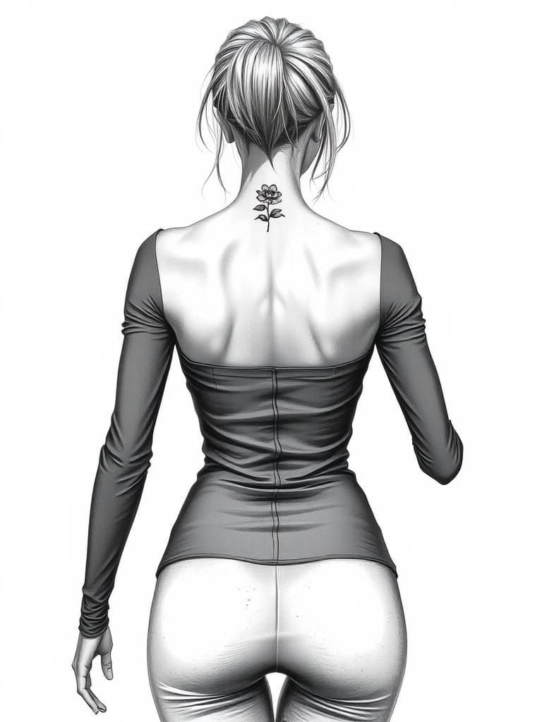 Cyberpunk-Inspired Model in Charcoal Hyperdetail