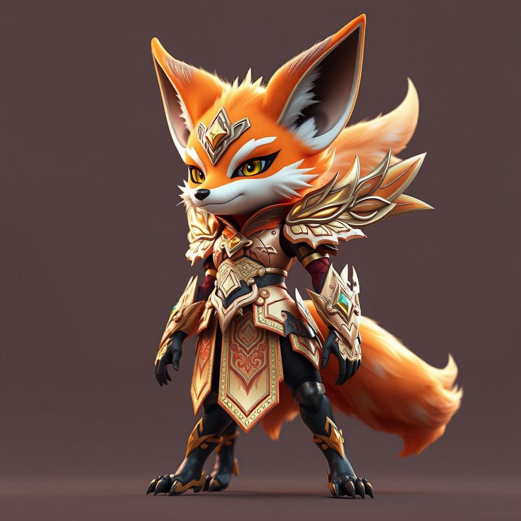 Foxy as Fearless Anime Guardian in Vibrant Armor
