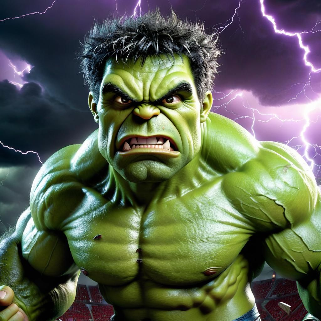 Cute Ogre Hulk in Hyperdetailed Dark Fantasy