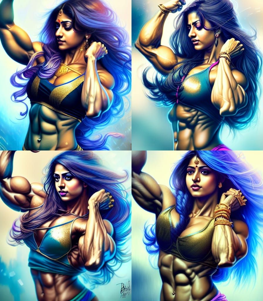 Anime Goddess Bodybuilder in Ultrarealistic Photography Styl...